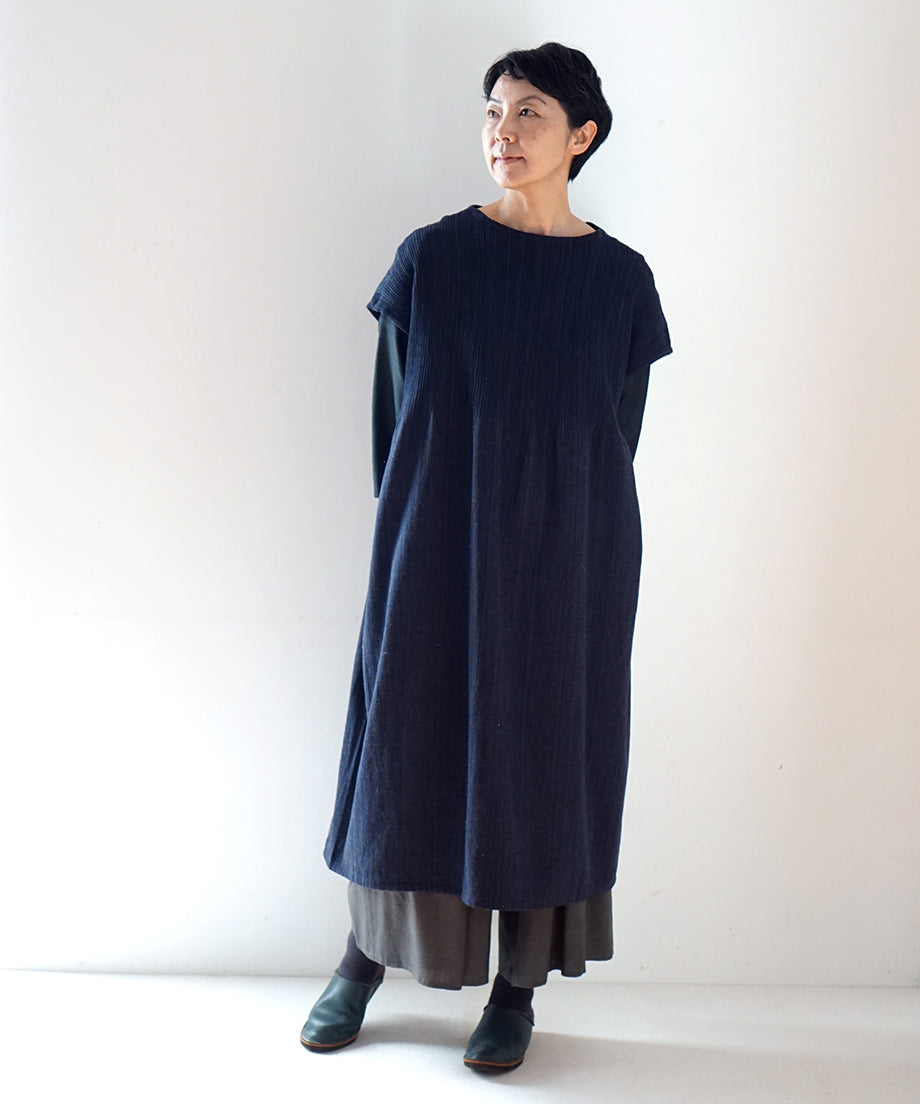 Koti series | One piece, Wool & silk, Navy blue, 6974wBl