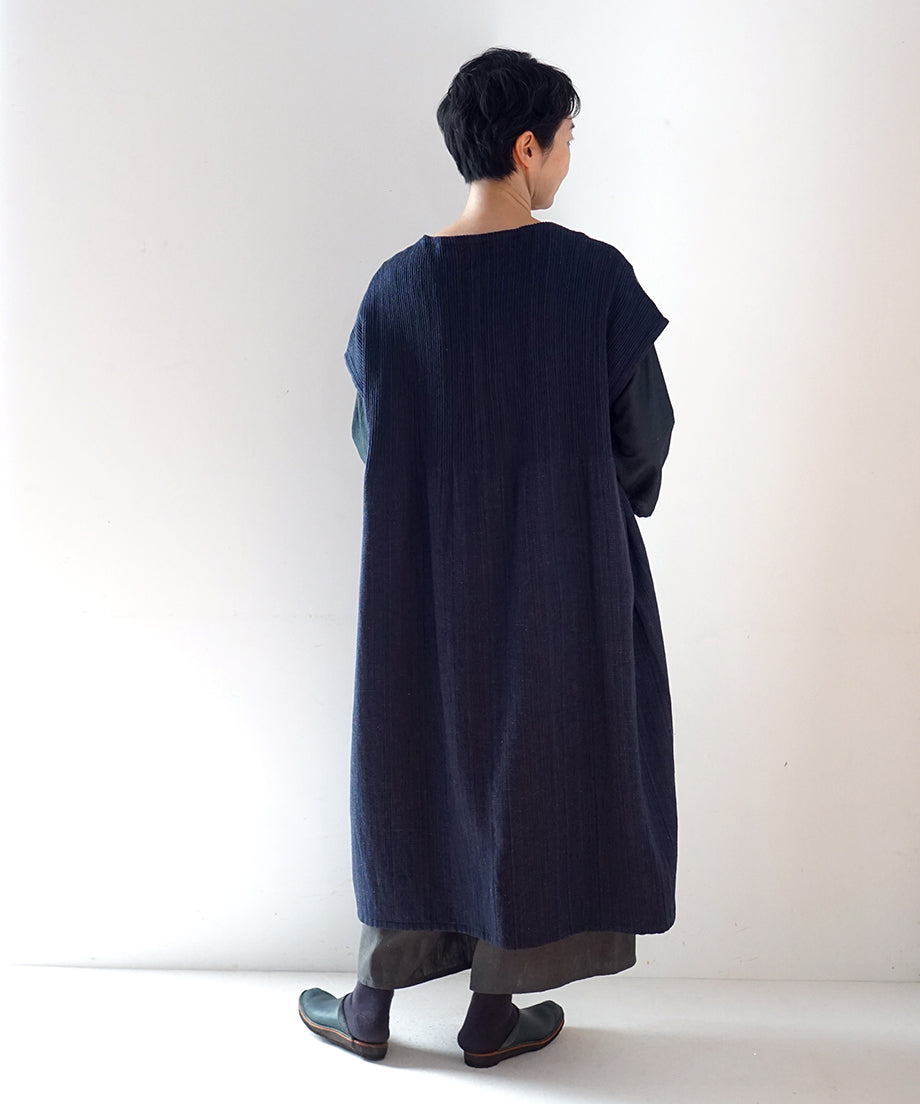 Koti series | One piece, Wool & silk, Navy blue, 6974wBl