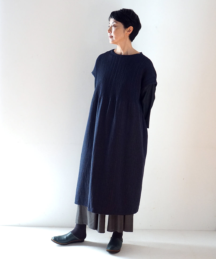 Koti series | One piece, Wool & silk, Navy blue, 6974wBl