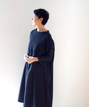 Koti series | One piece, Wool & silk, Navy blue, 6974wBl