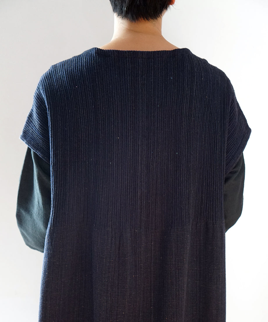 Koti series | One piece, Wool & silk, Navy blue, 6974wBl