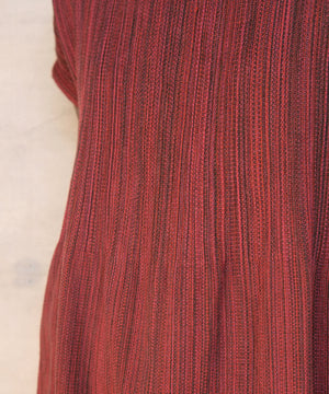 Koti series | One piece, Wool & silk, Red & Charcoal mix stripe, 6974wR